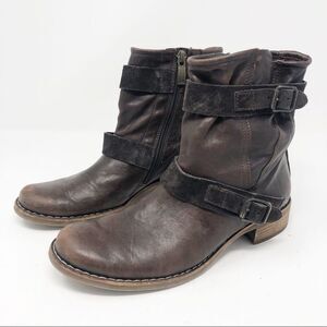 PAUL GREEN | Brown Ally Leather Distressed Boots Women’s Size 6
